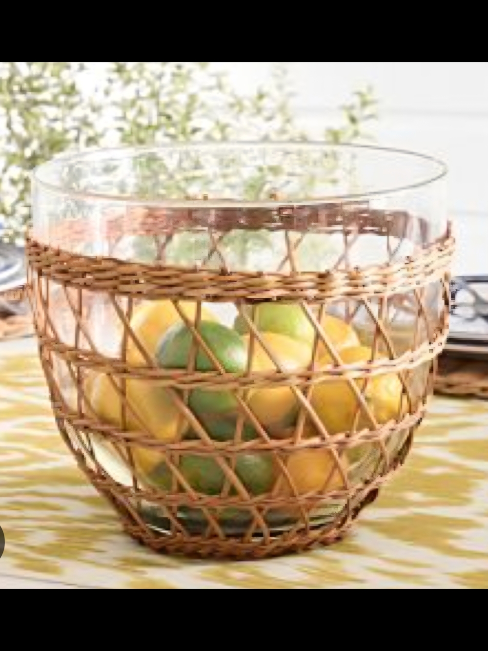 POTTERY BARN Handwoven Wicker Woven Large Serving Bowl